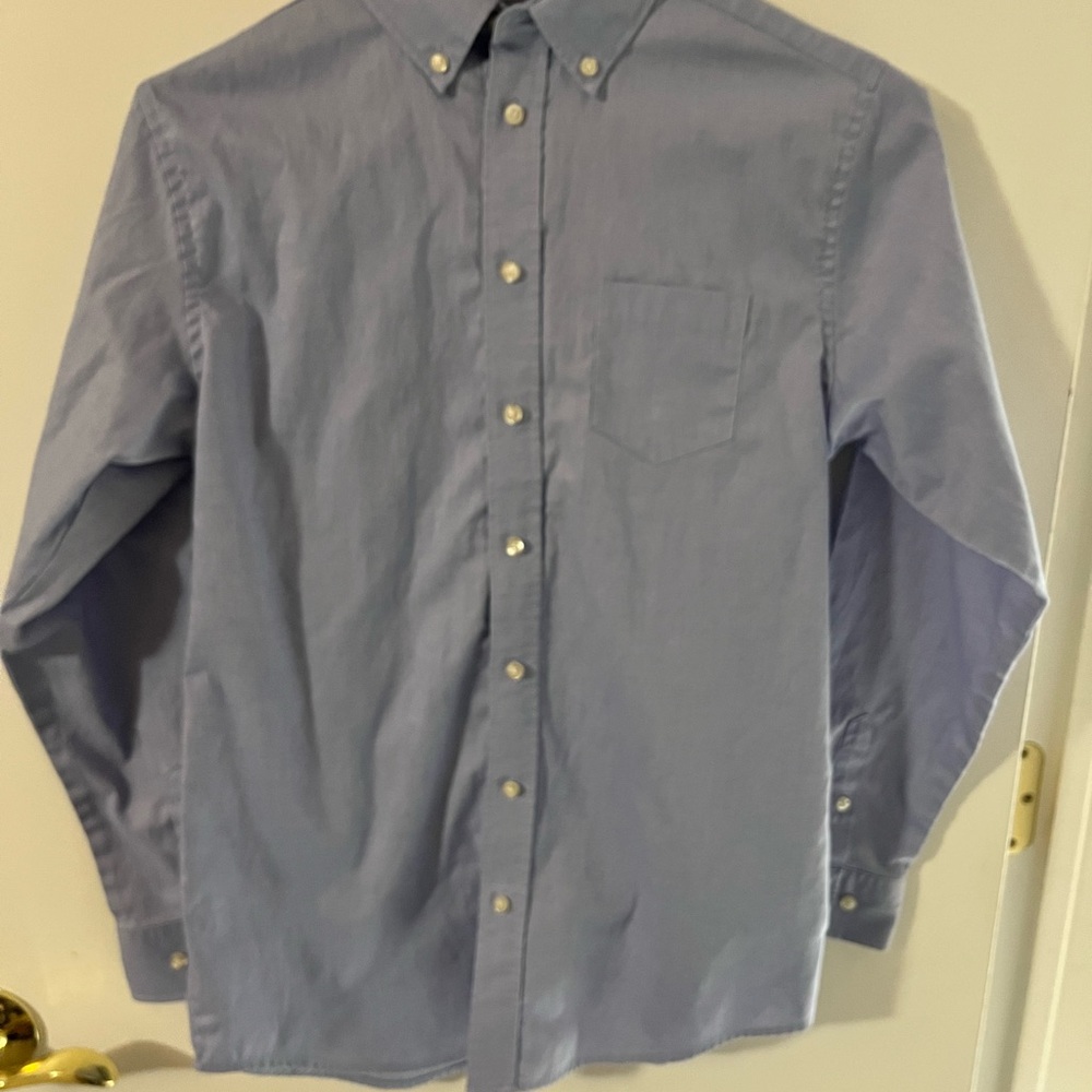 Chaps boys Blue Button-Down Shirt size large 14-16 stretch